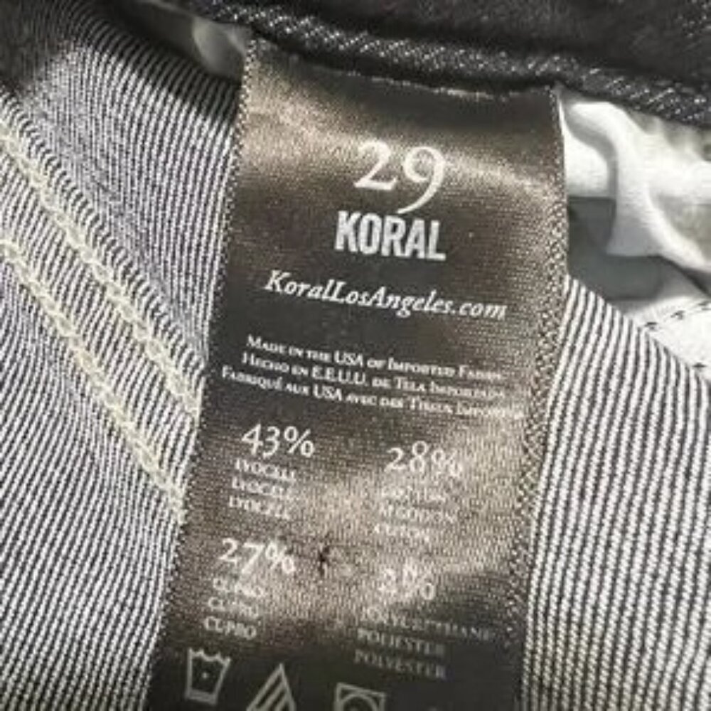 Koral Low Rise Cigarette Dark Wash Jeans Womens 29 - Picture 9 of 11